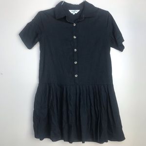 Pepaloves Spanish Drop Waist Black Buttoned Dress